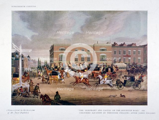 The Elephant and Castle Inn, Newington Butts, Southwark, London, 1826. Artist: Theodore Henry Adolphus Fielding