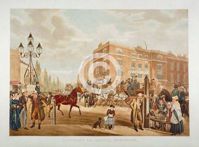 The Elephant and Castle Inn, Newington Butts, Southwark, London, 1826. Artist: George Hunt