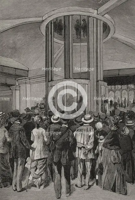 The elevators of the Trocadero Palace, Paris Exposition, 1878. Creator: Tomás Carlos Capuz.