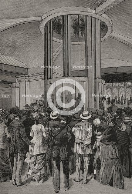 The elevators of the Trocadero Palace, Paris Exposition, 1878. Creator: Tomás Carlos Capuz.