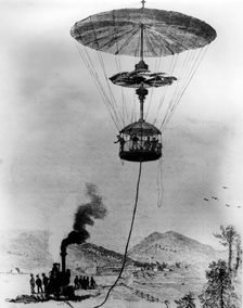 The Elevated Gazebo, J Henry Smith's helicopter, parachute and observation apparatus, 1892. Creator: Unknown
