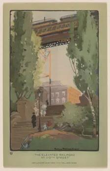 The Elevated Railroad at 110th Street, 1914. Creator: Rachael Robinson Elmer