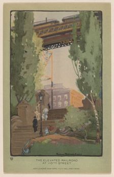 The Elevated Railroad at 110th Street, 1914. Creator: Rachael Robinson Elmer