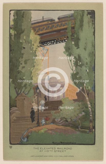 The Elevated Railroad at 110th Street, 1914. Creator: Rachael Robinson Elmer.