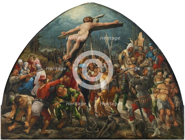 The Elevation of the Cross, c. 1525. Artist: Huber, Wolf (1480/5-1553)