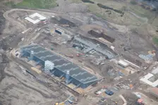 The Eleven Arches open air theatre under construction, Bishop Auckland, County Durham, 2016. Creator: Matthew Oakey