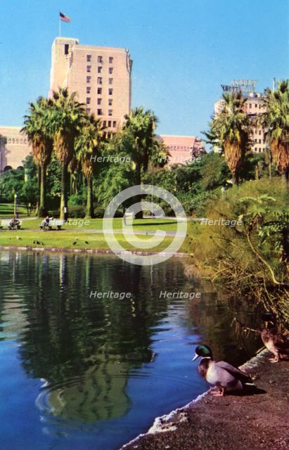 The Elks Club From MacArthur Park, Los Angeles, California, USA, 1953. Artist: Unknown