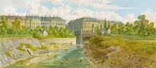 The Elisabeth Bridge over the Vienna River, undated. Creator: Franz Gerasch
