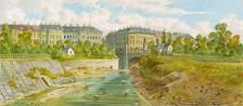 The Elisabeth Bridge over the Vienna River, undated. Creator: Franz Gerasch