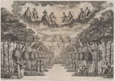 The Elysian Fields; set design from La Monarchia Latina Trionfante 1678. Creator: Mathäus Küsel