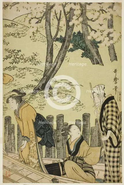 The Embankment at Mimeguri, Japan, 1799. Creator: Kitagawa Utamaro.