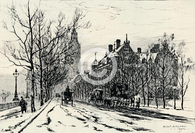 The Embankment, Westminster', c1892, (1894). Artist: Herbert Menzies Marshall.