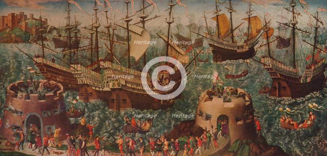 'The Embarkation of Henry VIII at Dover' c1540. Artist: Unknown.