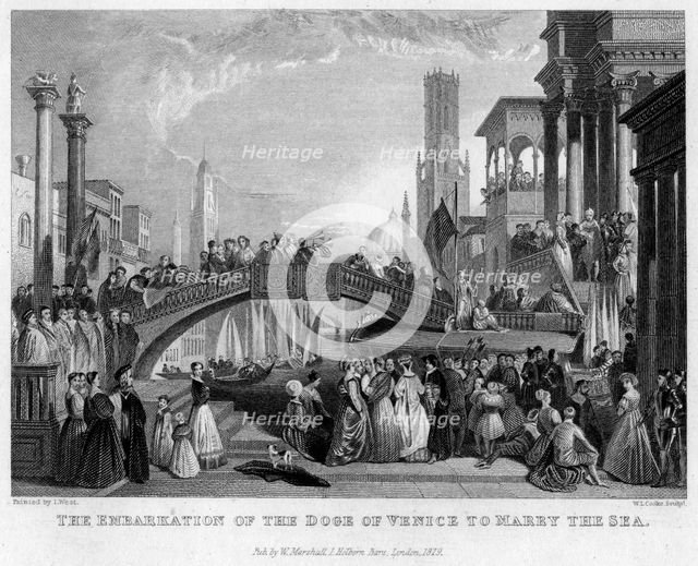 'The Embarkation of the Doge of Venice to Marry the Sea', 1829.Artist: William Cooke
