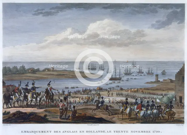 'The Embarkation of the English in Holland, 30 November 1799'. Creator: Louis Francois Couche.