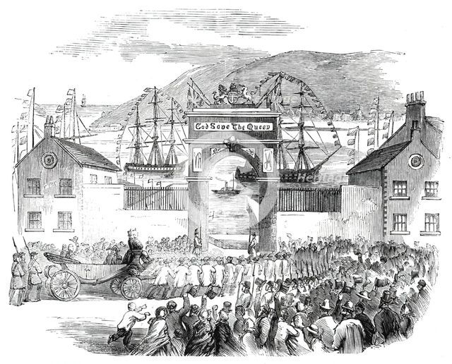 The Embarkation of the Prince of Wales at the Queen's Wharf, St. John's, Newfoundland, 1860. Creator: Unknown.