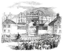 The Embarkation of the Prince of Wales at the Queen's Wharf, St. John's, Newfoundland, 1860. Creator: Unknown