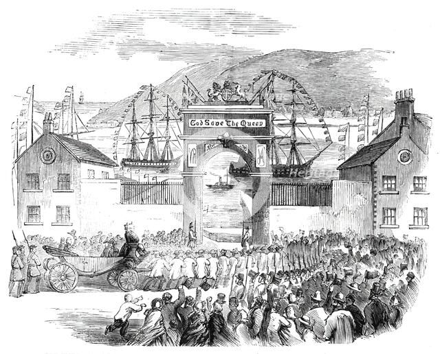 The Embarkation of the Prince of Wales at the Queen's Wharf, St. John's, Newfoundland, 1860. Creator: Unknown.