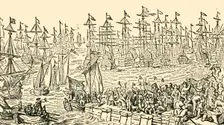 The Embarkation of William of Orange from Holland for England, 1688 c1930. Creator: Unknown