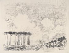 The Embarkation Camp, the Classic Grove, 1917. Creator: Joseph Pennell