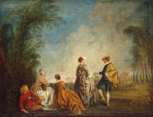 The Embarrasing Proposal, 1715. Creator: Jean-Antoine Watteau