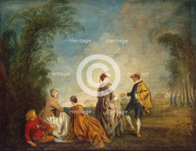 The Embarrasing Proposal, 1715. Creator: Jean-Antoine Watteau.