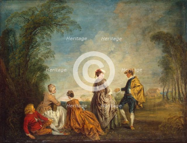 The Embarrasing Proposal, 1715. Creator: Jean-Antoine Watteau.