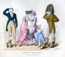 The embarrassment of the hoods 1882-1884.Artist: J Rocault