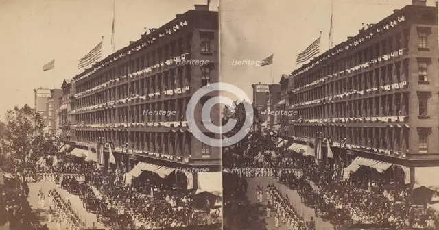 The Embassy Leave the Metropolitan for the City Hall, 1860. Creator: Edward Anthony.