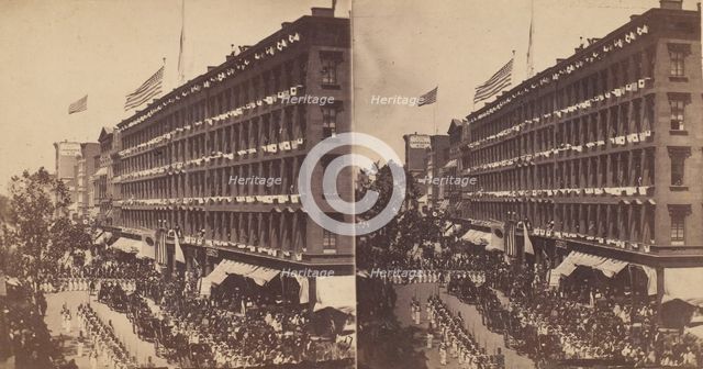 The Embassy Leave the Metropolitan for the City Hall, 1860. Creator: Edward Anthony.
