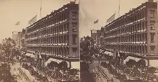 The Embassy Leave the Metropolitan for the City Hall, 1860. Creator: Edward Anthony