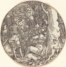 The Embrace (A Couple of Lovers by a Tree). Creator: Hans Springinklee