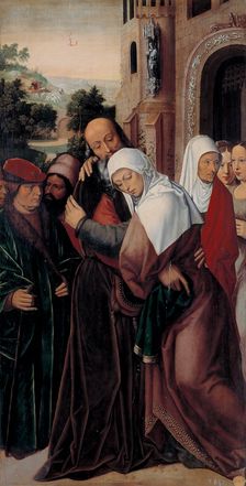 The Embrace of Saint Joachim and Saint Anne at the Golden Gate, c1528. Creator: Ambrosius Benson
