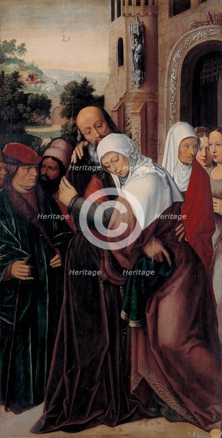The Embrace of Saint Joachim and Saint Anne at the Golden Gate, c1528. Creator: Ambrosius Benson.