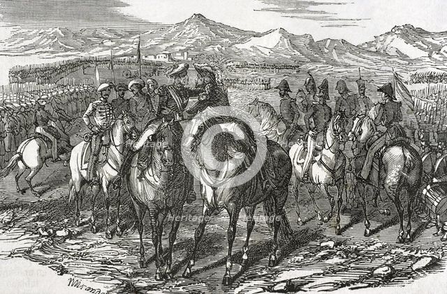 The Embrace of Vergara, (August 31, 1839), 1853.  Creators: Miranda, Bernardo Rico.