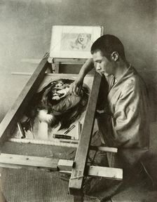 The Embroiderer 1910. Creator: Herbert Ponting