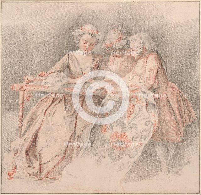 The Embroiders. Artist: Portail, Jacques-André (1695-1759)
