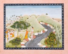 The Emergence of Kaushiki, Folio from a Devimahatmya (Glory of the Goddess), c1750 or earlier. Creator: Unknown