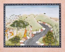 The Emergence of Kaushiki, Folio from a Devimahatmya (Glory of the Goddess), c1750 or earlier. Creator: Unknown
