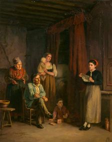 The Emigrant's Letter, 1868. Creator: Howard Helmick