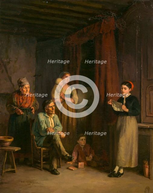 The Emigrant's Letter, 1868. Creator: Howard Helmick.