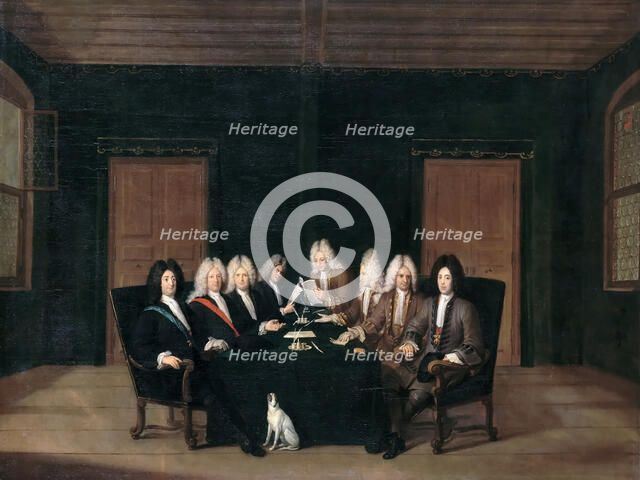 The emissaries of the peace congress of Baden on september 7th, 1714. Artist: Huber, Johann Rudolf (1668-1748)