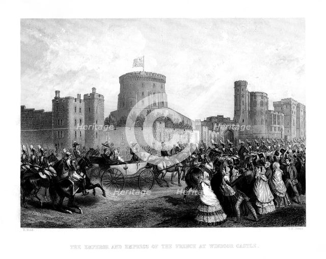 The Emperor and the Empress of the French at Windsor Castle, 1855, (1875).Artist: CH Jeens