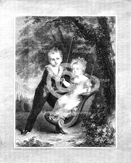 "The Emperor Alexander II. And his Sister Marie-Nicolaewna, in their Childhood" - from a print publi Creators: Smyth, George Dawe.