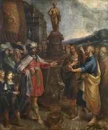 The Emperor Diocletian shows the Statue of Asclepius, 1624. Creator: Frans Francken II