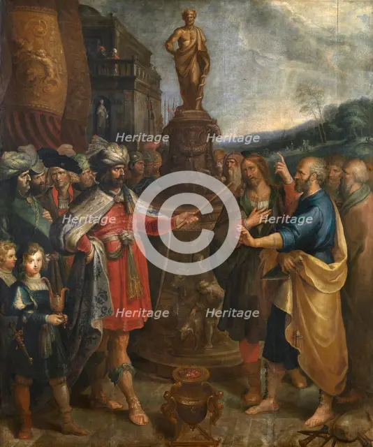 The Emperor Diocletian shows the Statue of Asclepius, 1624. Creator: Frans Francken II.