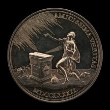 The Emperor Enlightened, at an Altar with the Tablets of the Law Overlaid by the Scroll of the Gospe Creator: Johann Georg Holtzhey