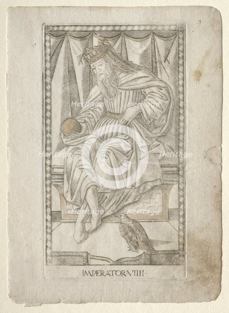 The Emperor (from the Tarocchi, series E: Conditions of Man, #9), before 1467. Creator: Master of the E-Series Tarocchi (Italian, 15th century).