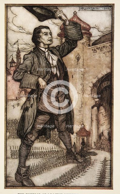 The Emperor of Lilliput Reviews His Troops, , 1909. 
