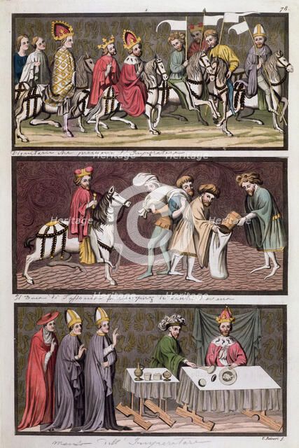 The emperor of Saxony and his court.